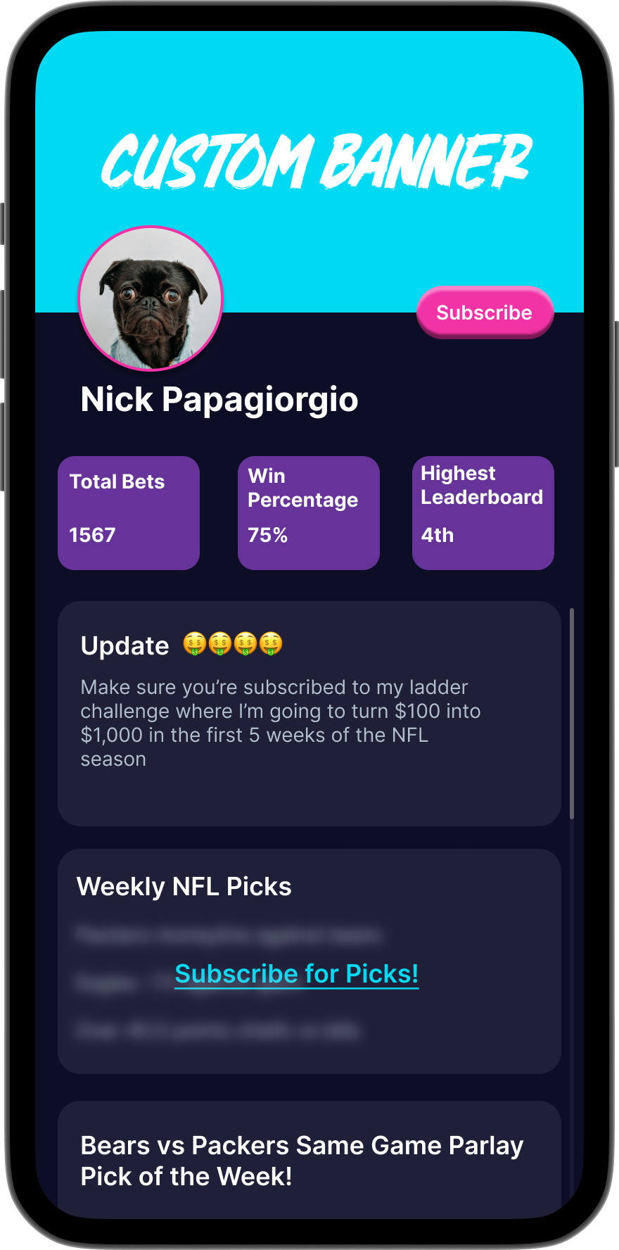 Creator Profile Screen